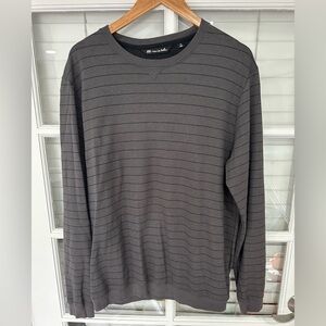 Travis Mathew Men's Gray Striped Sweater